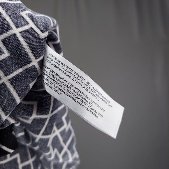 Love X Design Dress 4X Sleeveless Black Geometric Empire V-Neck Tie-Back Midi - Picture 6 of 11